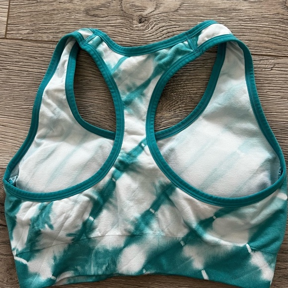 Puma Blue and White Sports Bra with Racerback Design - Picture 4 of 4